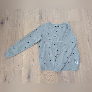 Roots Gray Sweatshirt with Embroidered Accents